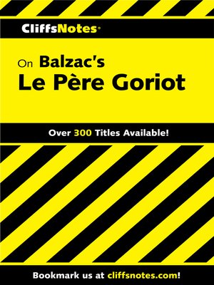 cover image of CliffsNotes on Balzac's Pere Goriot